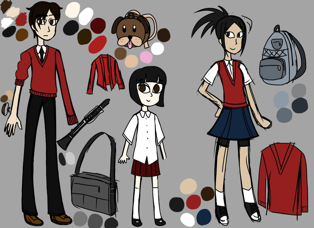 Edward, Ana, and Leila Concept Sketches