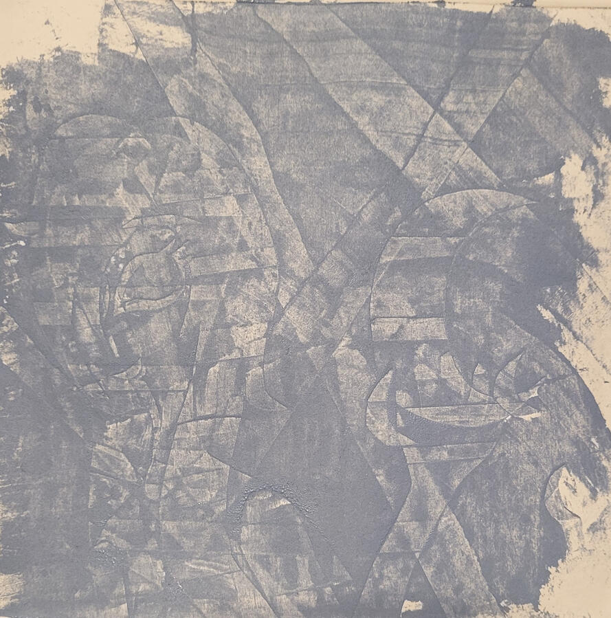 Masking Tape Collagraph Print 3
