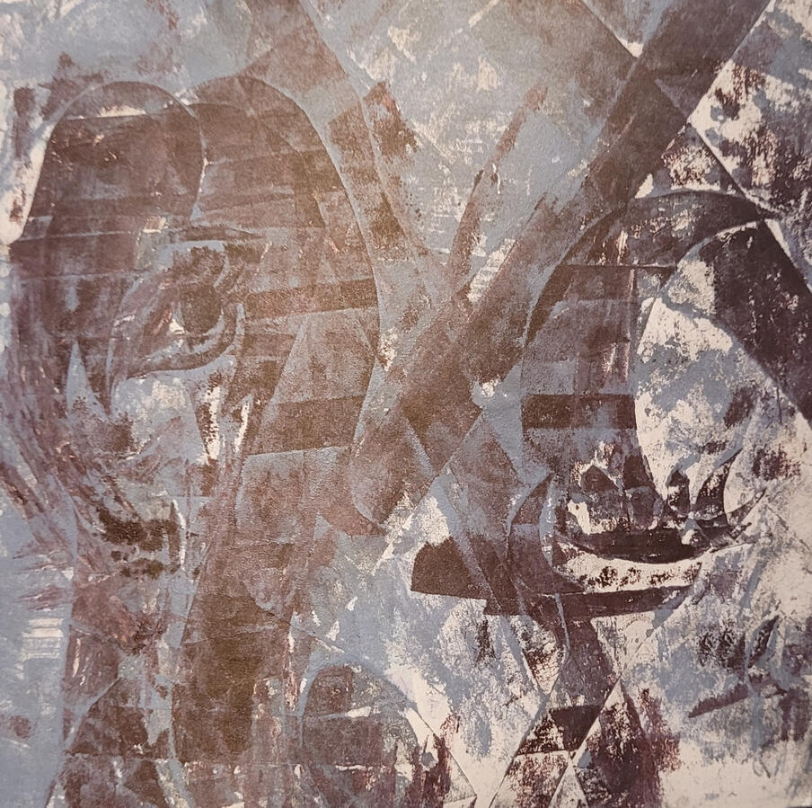 Masking Tape Collagraph Print 2